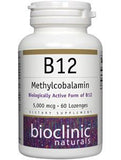 B12 Methylcobalamin 5000 mcg 60 loz by Bioclinic Naturals
