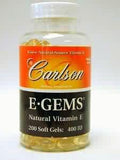 E-Gems 400 IU 200 gels by Carlson Labs