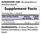Zinc Picolinate 25 mg 150 caps by Kirkman Labs